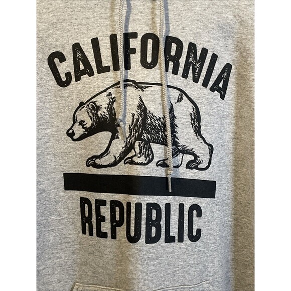 New Bowery Sweatshirt Hoodie Gray California Republic Logo Men’s Large - Picture 3 of 7